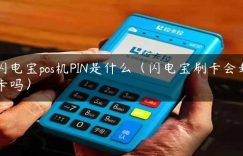 闪电宝pos机PIN是什么（闪电宝刷卡会封卡吗）缩略图
