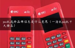 pos机选择品牌信息是什么意思（一清机pos机十大排名）缩略图