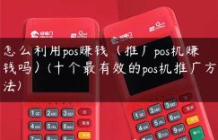 怎么利用pos赚钱（推广pos机赚钱吗）(十个最有效的pos机推广方法)缩略图