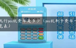 兆行pos机费率是多少（pos机刷卡费率一览表）缩略图